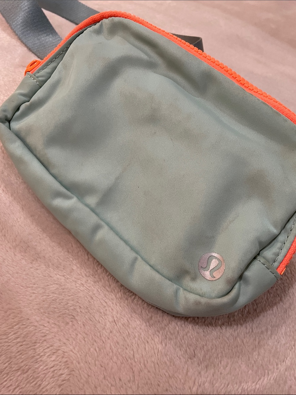 lululemon athletica Mint Green Crossbody Pouch with Coral Trim